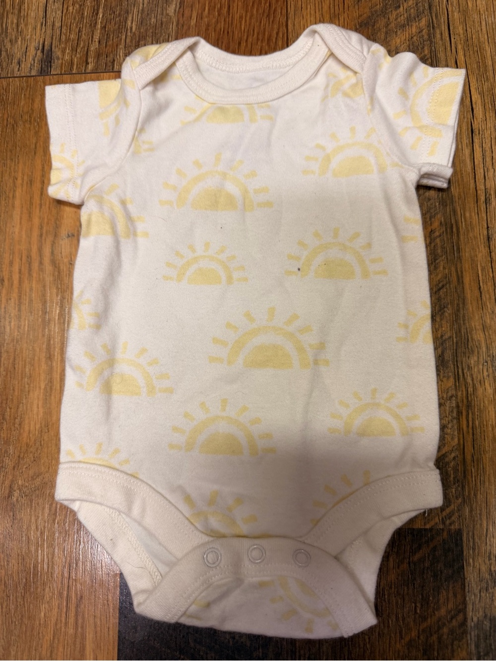 Sunrise Print Baby Bodysuit - Yellow Sun on Cream
